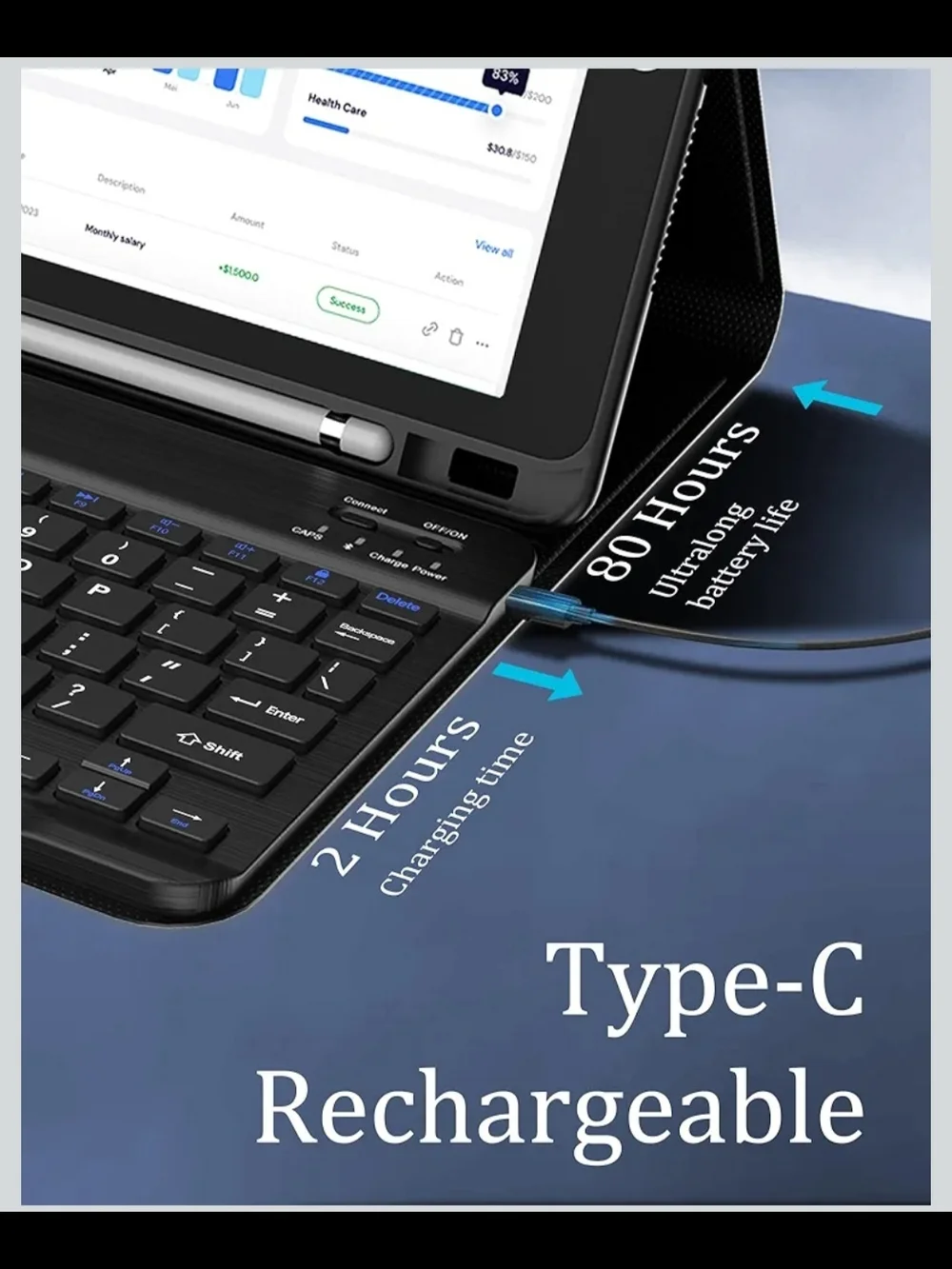 iPad 9th Generation Case with Keyboard 10.2 inch, Magnetic Detachable Wireless
